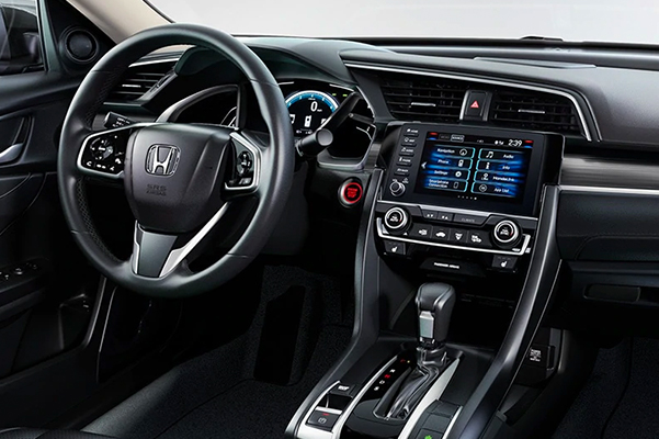 interior view of honda civic vehicle showcasing the digital screen and driver's dashboard