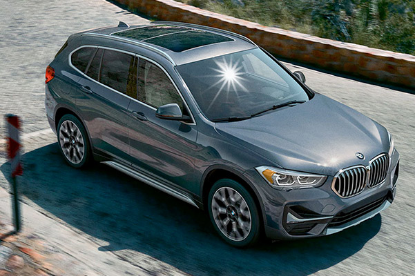 aerial shot of 2022 BMW X1 showcasing sunroof