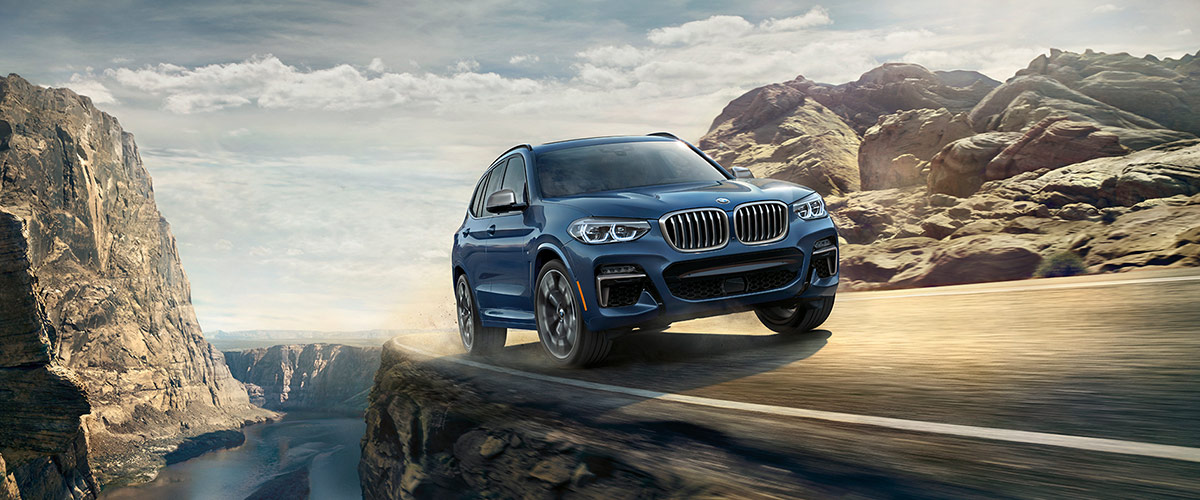 The BMW X3 on an adventurous cliffside drive