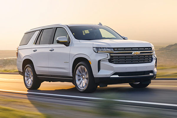2021 Tahoe Exterior Side Profile Driving