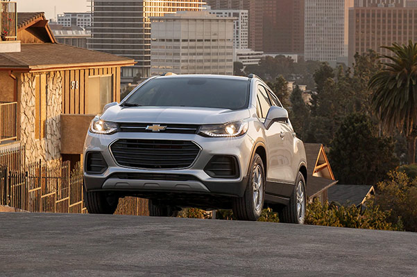 2021 Chevy Trax going up a hill