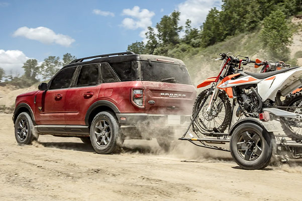 2021 Ford Bronco Sport pulling dirt bikes