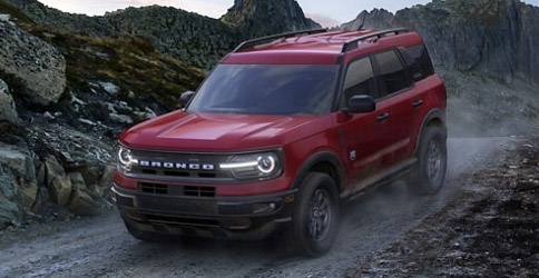 2021 Ford Bronco Sport driving down dirt road