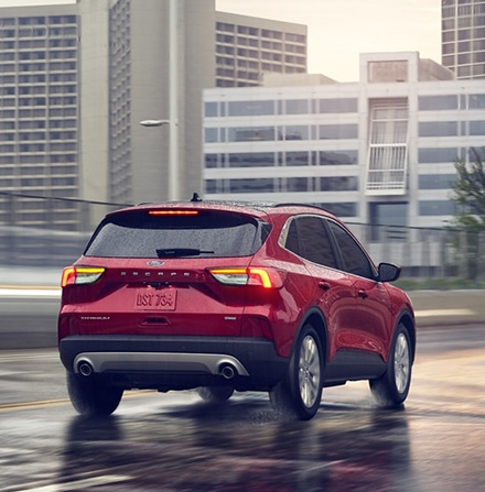 rear view of red 2021 Ford Escape