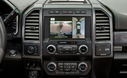 Camera display in 2021 Ford Super Duty center screen