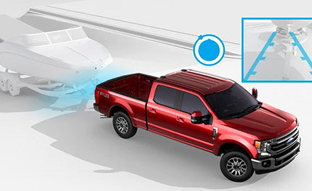 Animation of 2021 Ford Super Duty using Pro Trailer Backup Assist
