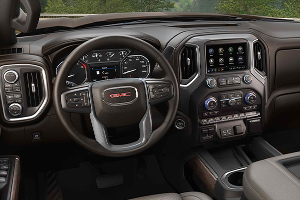 2021 GMC Sierra 1500 Pickup Truck Interior Front Seat Steering wheel View