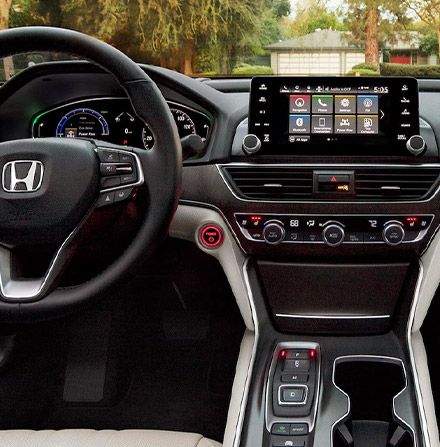 interior view of 2021 honda accord showcasing drivers dashboard and digital screen