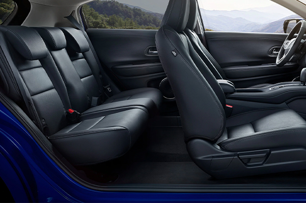 Interior profile view of the 2021 Honda HR-V EX-L with Black Leather.