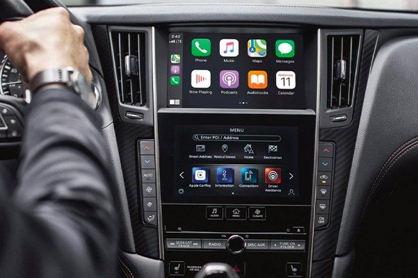 2021 INFINITI Q50 Luxury Sedan | Interior View Of 2021 Q50 Apple CarPlay integration