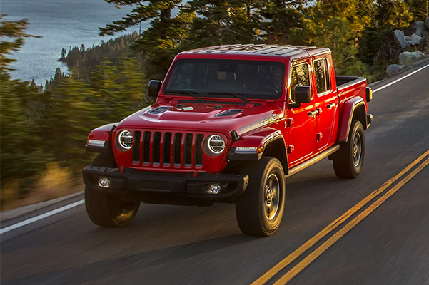 Jeep Gladiator driving down the road