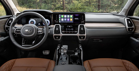 dash view of the 2021 kia sorento