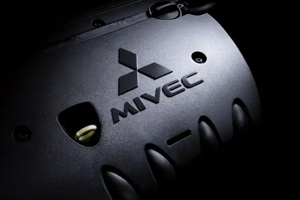 A close up of a 2021 Mitsubishi Outlander Sport MIVEC engine.