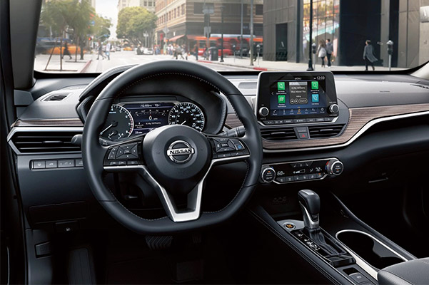 2021 Nissan Altima interior with steering wheel
