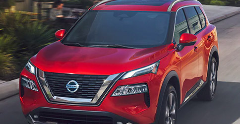 2021 Nissan Rogue in Scarlet Ember red