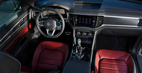 Interior shot of the dashboard in a 2021 VW Atlas Cross Sport