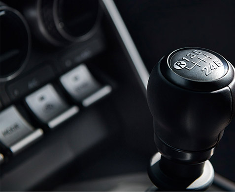 A close up of the 6-speed manual shifter in the 2022 BRZ Limited.