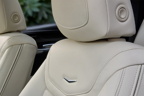 close up shot of the head rest in the all new 2022 Cadillac XT5