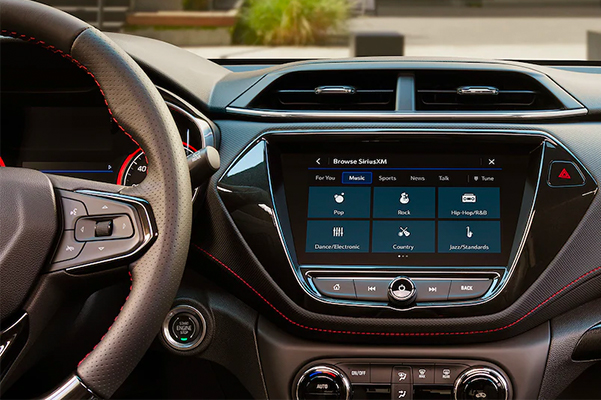 2022 Chevrolet Trailblazer SUV Interior Steering Wheel & Infotainment System Closeup