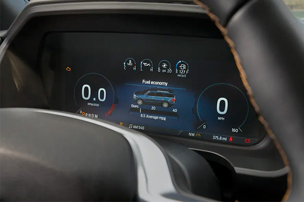 2022 Ford Expedition interior showing the fully digital instrument cluster