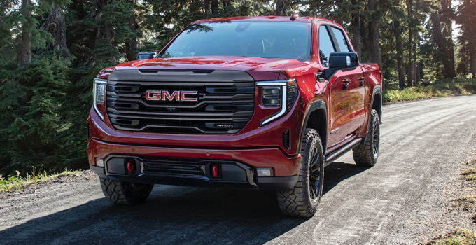 2022 GMC Sierra AT4 Off-Road Truck Exterior Front View Parked