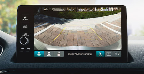 Multi-angle rearview camera detail on the Display Audio touch-screen in the 2022 Honda Civic Touring Sedan.