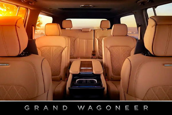 The three rows of seating in the 2022 Grand Wagoneer.
