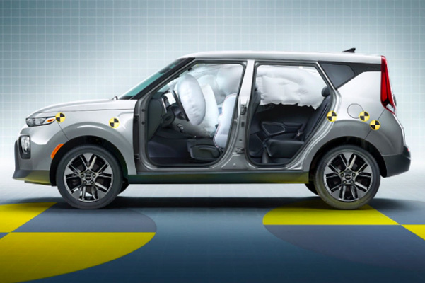 2022 Kia Soul Exterior With Airbags Deployed Side View