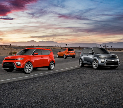 2022 Kia Soul S Vehicles Parked Off-Road At Sunset