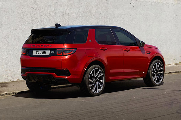 Discovery Sport R-Dynamic Side and Rear Exterior View.