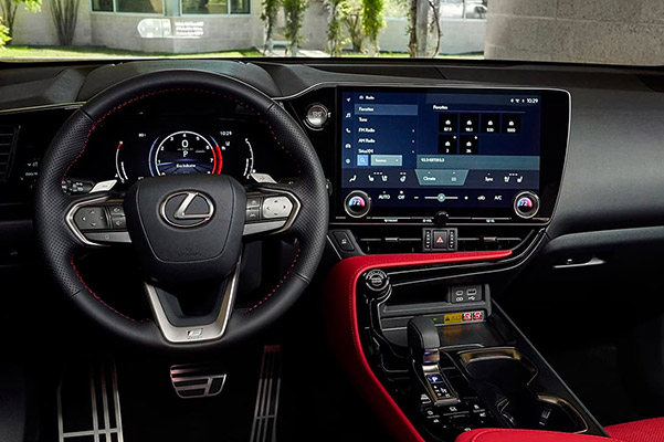 interior shot showing the infotainment on the 2022 lexus NX