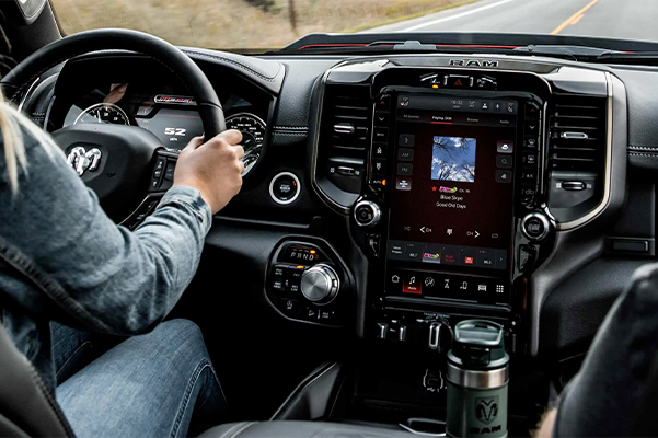 woman driving her new 2022 Ram 1500