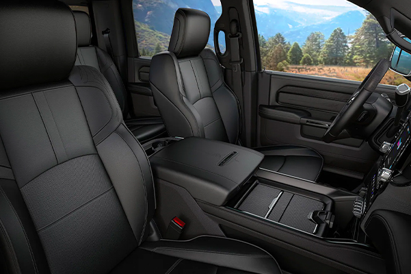 The front seats in the 2022 Ram 2500.