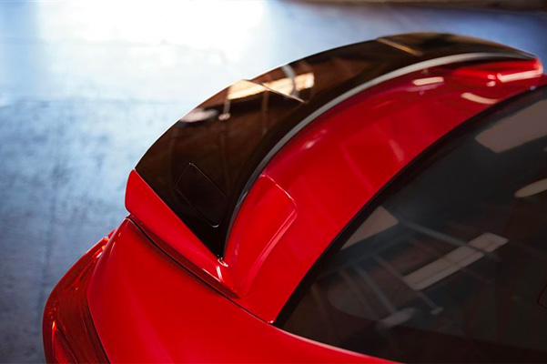 Sport sedan spoiler shown in Lithium Red Pearl