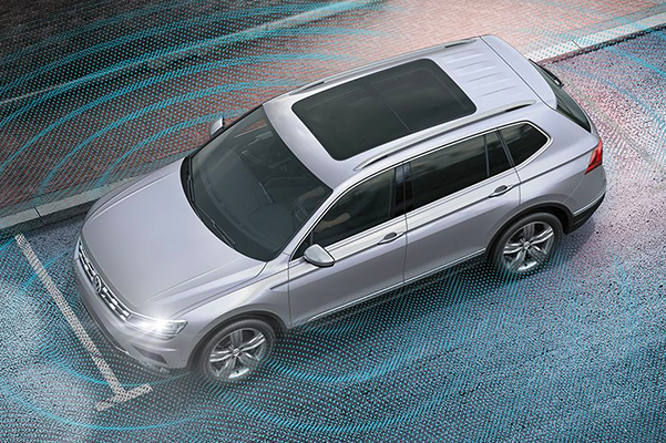 360 degree glowing lines emit from a vehicle - Driver Assistance features can help give you more confidence on your drive