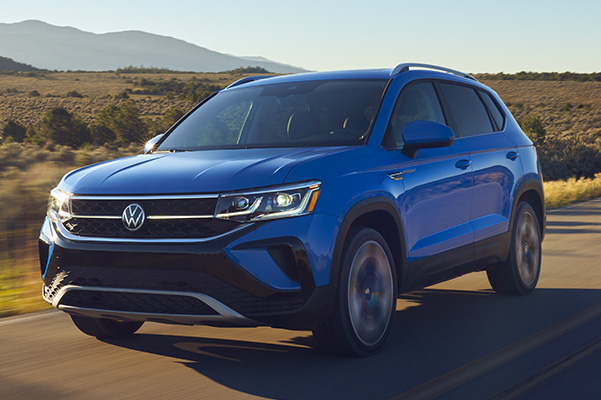 2022 Volkswagen Taos driving on road
