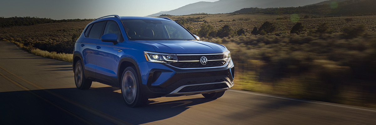 2022 VW Taos driving down open road