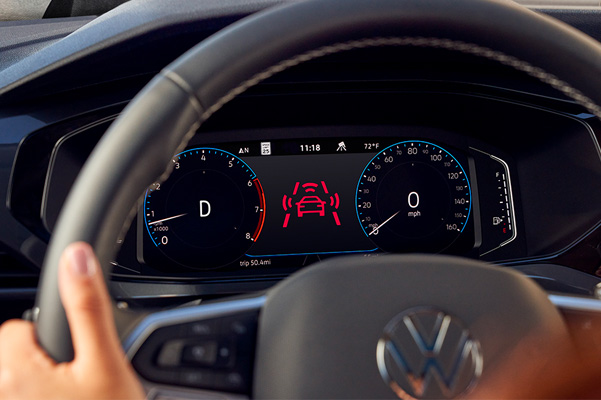 2022 Volkswagen Taos lane safety warning on dashboard