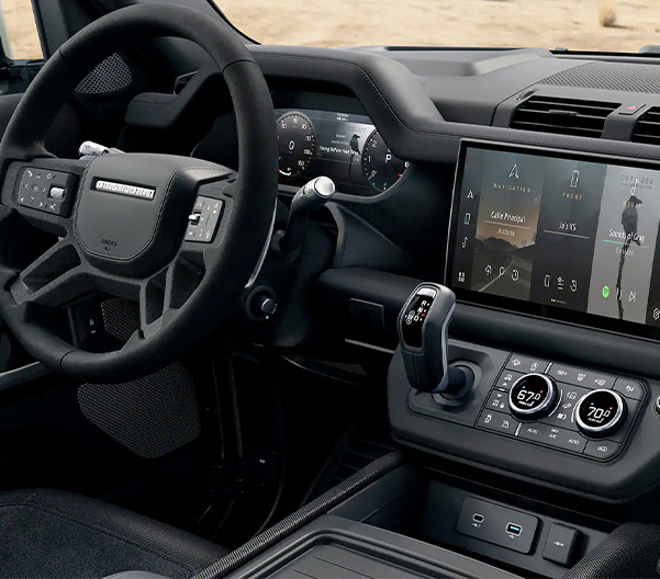 Close up interior view of the new 2023 Land Rover Defender 130