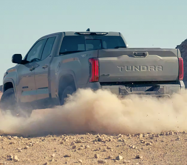 SR5 Double Cab 4x4 with TRD Sport Package shown in Lunar Rock. Prototype shown with options.