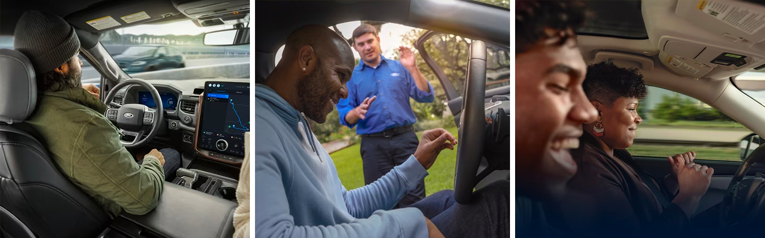 Collage of People inside New Ford Vehicles