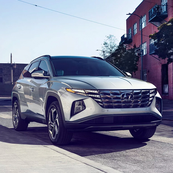 2024 Tucson pictured in urban setting.
