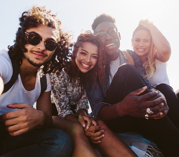 Group of happy friends