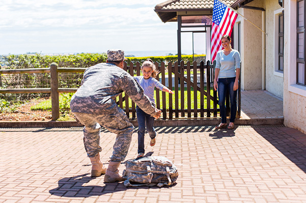 Military Personal greeting their family