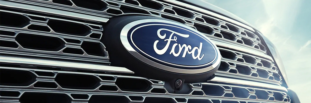 close up of a grill on a Ford vehicle