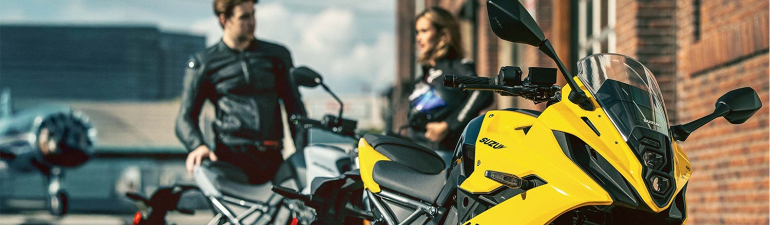 Close up of a yellow motorcycle
